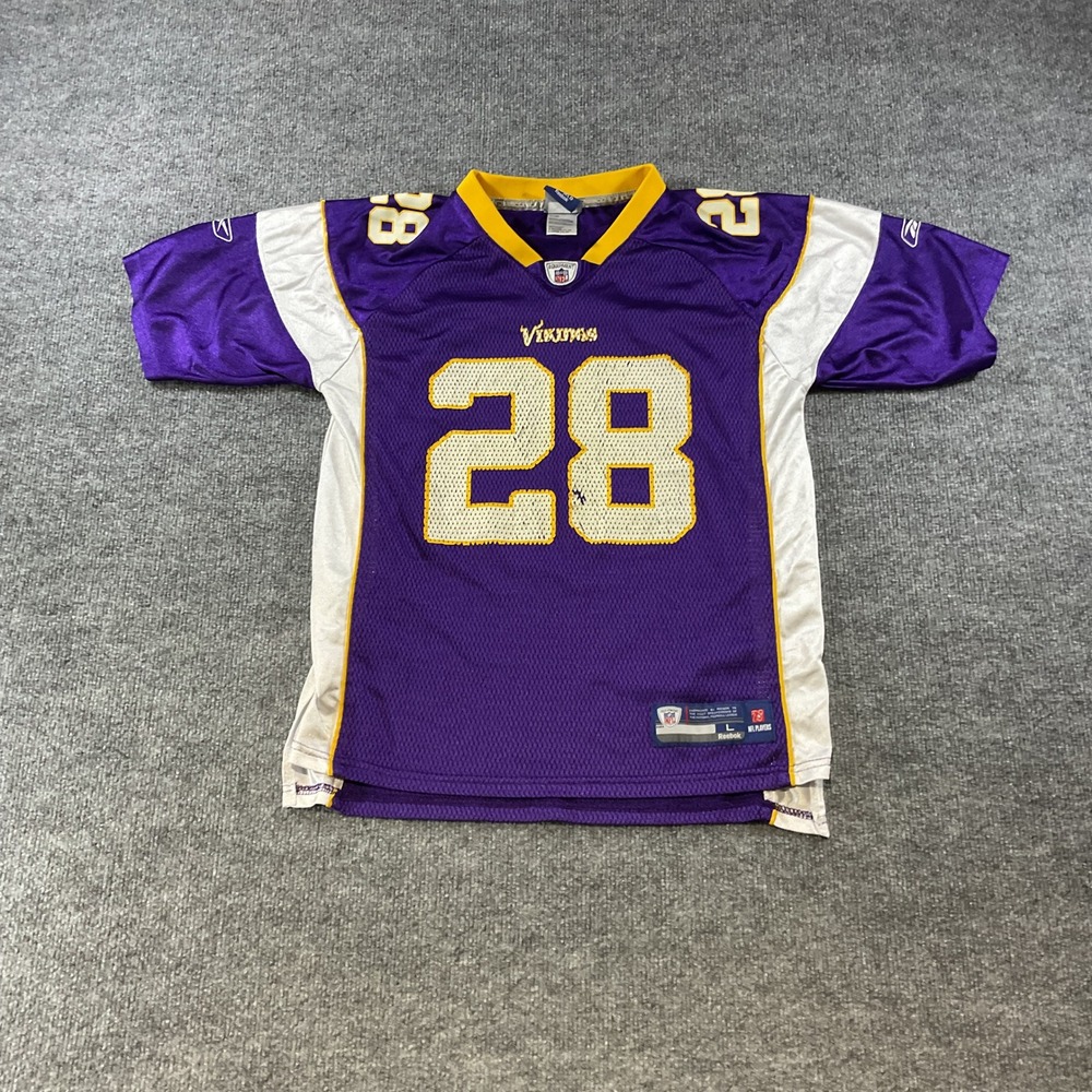 Reebok Minnesota Vikings Adrian Peterson 28 Youth Jersey Purple L 14-16 NFL